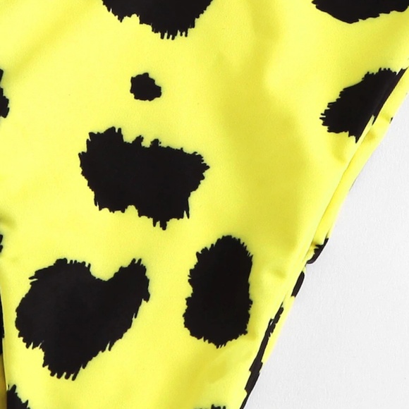 Leopard Tankini Set Knot Front Short Sleeve - Picture 6 of 6